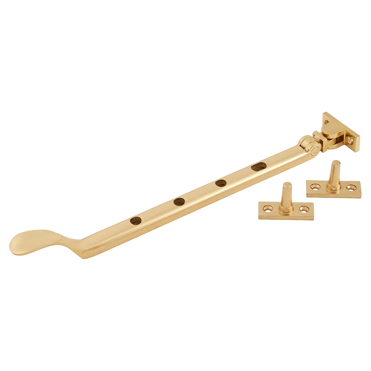 Victorian Casement Window Stay - 10"/264mm Length - Polished Brass