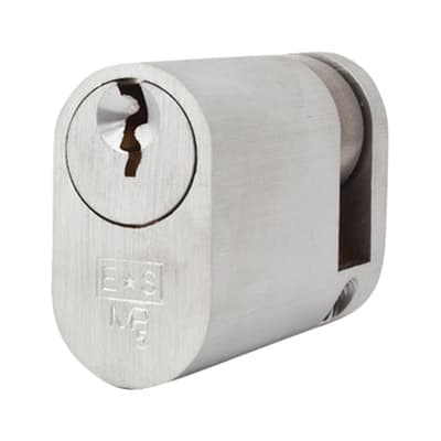 5 Pin 45mm Oval Single Cylinder - 35 + 10mm - Satin Chrome - Keyed Alike