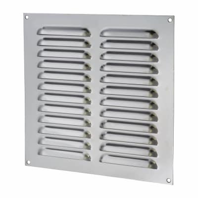 Hooded Louvre Vent - 229 x 229mm - 9975mm² Free Air Flow - Polished Stainless Steel