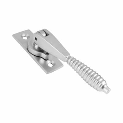 Reeded Locking Espagnolette Casement Window Handle - Reversible - Soft Satin Chrome