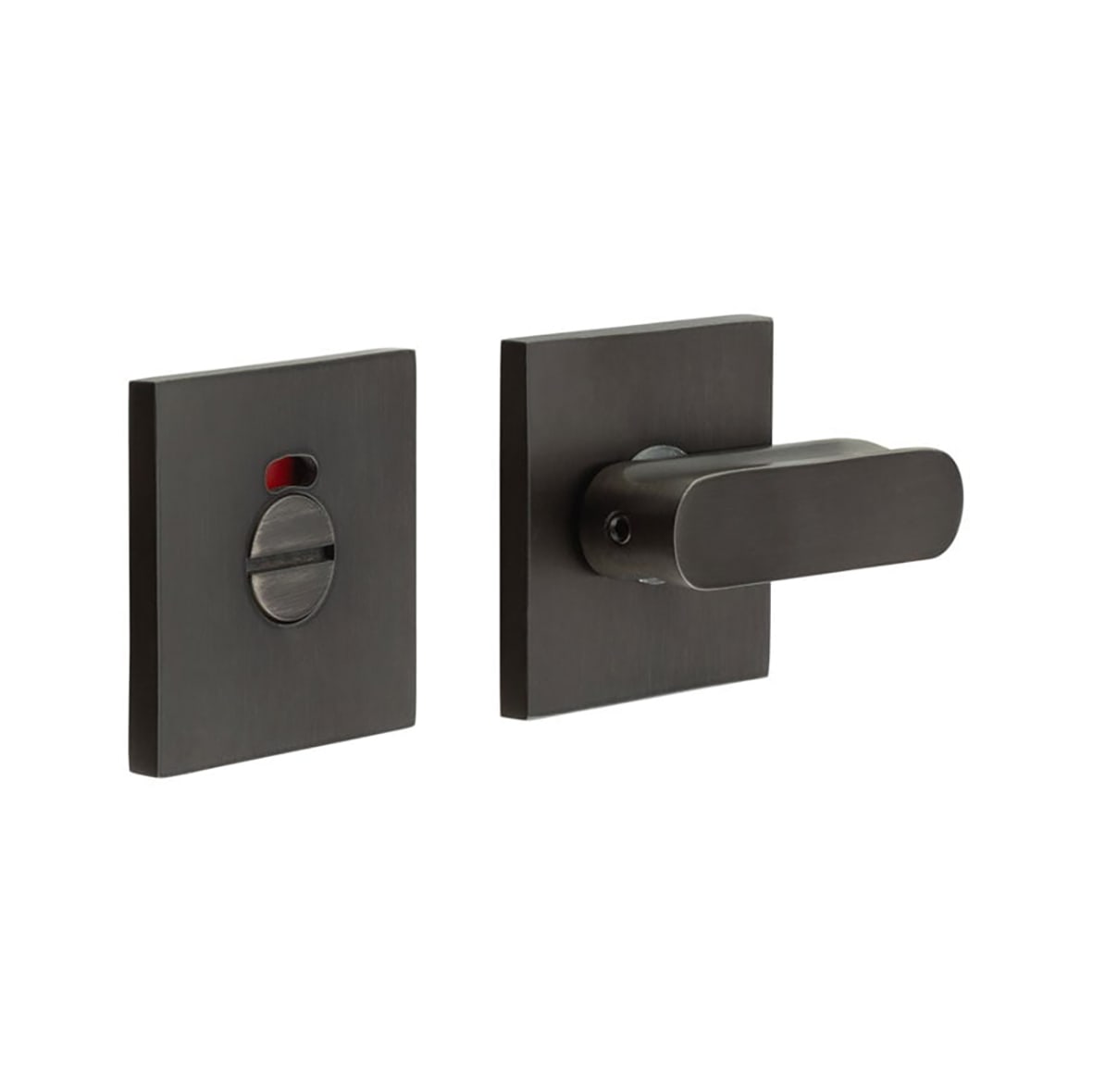 Square Bathroom Turn & Release with Indicator - 54 x 54mm - Dark Bronze