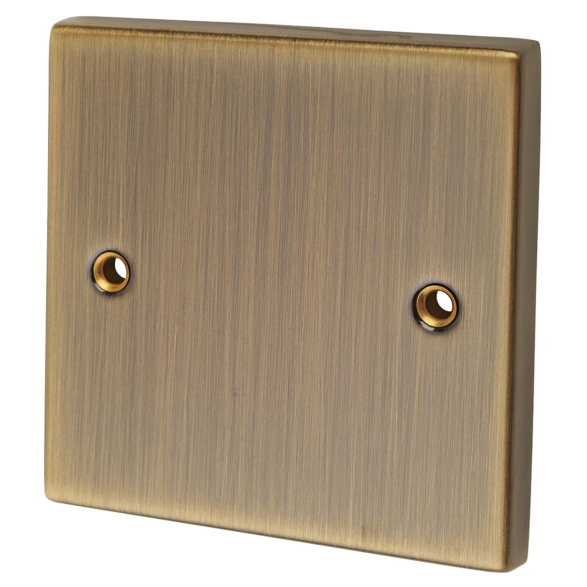 1 Gang Square Edge Blank Plate - Antique Brass