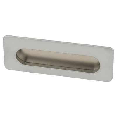 Rectangular Flush Cabinet Pull Handle - 106 x 39mm - Matt Chrome