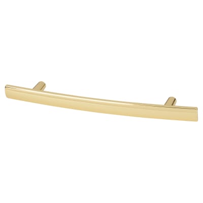 14mm Curved T-Bar Cabinet Pull Handle - 76mm Centres - Polished Brass