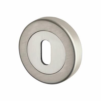 Sorrento Escutcheon - 53mm Diameter - Keyhole - Satin Chrome