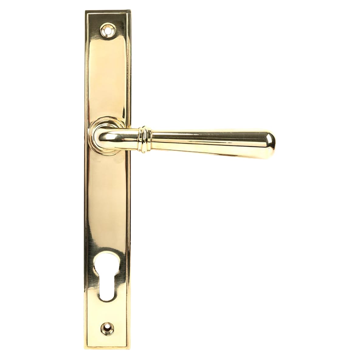 Newbury Polished Brass uPVC Slimline Multipoint Door Handles - 92mm c/c