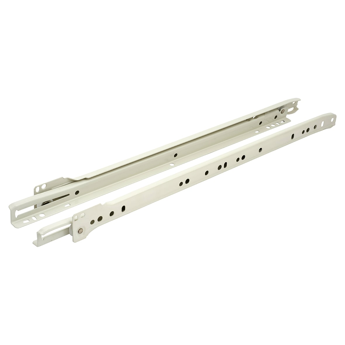 Base Mount Drawer Runner - Single Extension - 400mm Length - 30kg - White