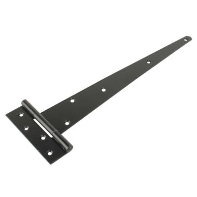 Heavy Duty Strong Gate/Door Tee Hinge - 600 x 59mm - Black Galvanised - Pair