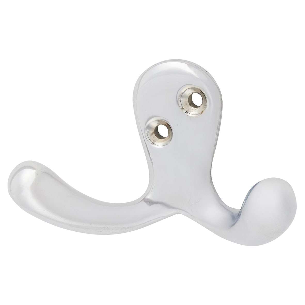 Victorian Double Coat Hook - 30 x 24mm - Polished Chrome