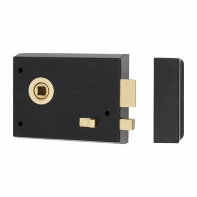 Rim Lock with Snib - 105 x 80mm - Antique Black Iron