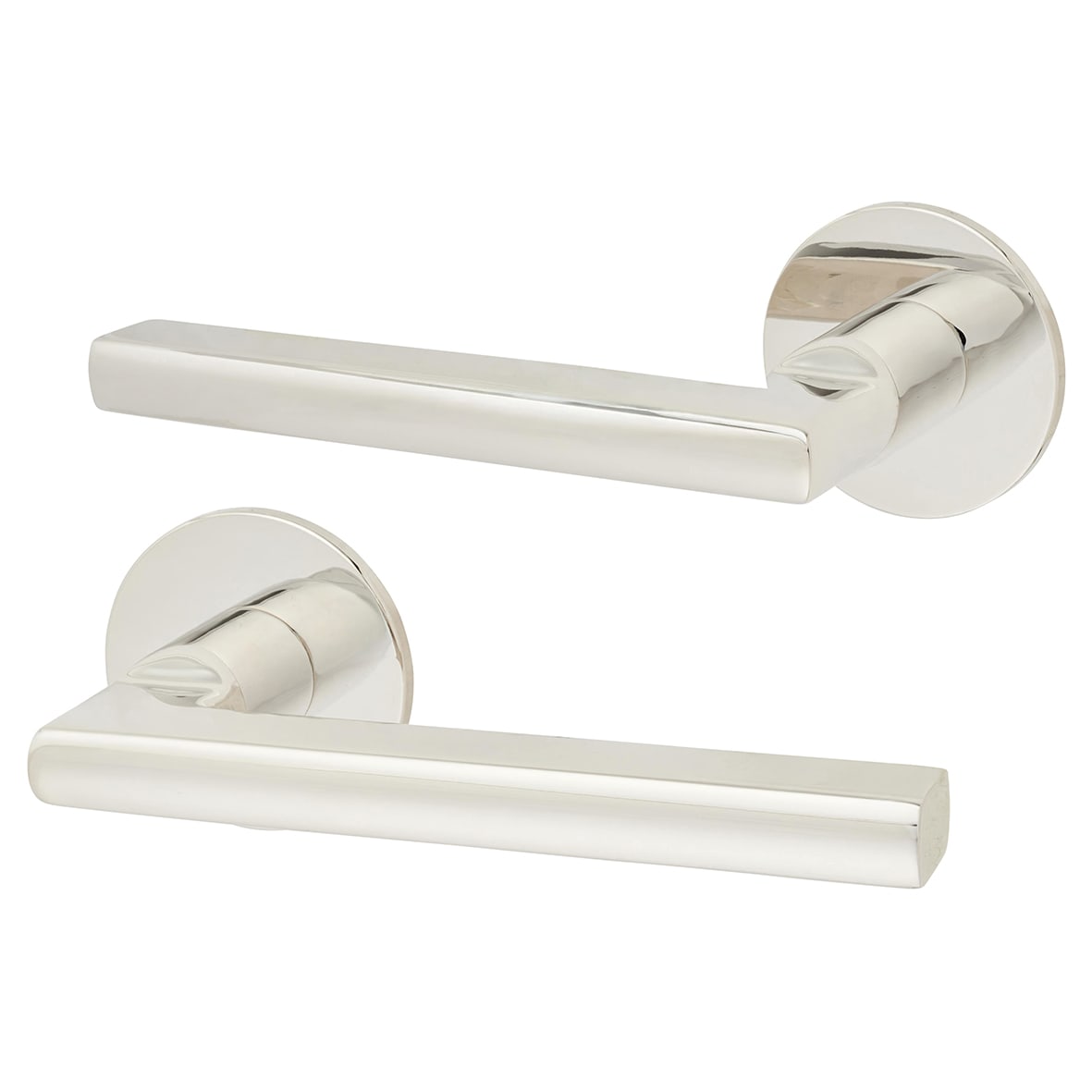 Polished Stainless Steel Door Handles on Round Slim Rose - Schema Rita Range
