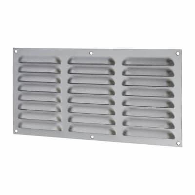 Hooded Louvre Vent - 305 x 152mm - 9975mm² Free Air Flow - Satin Chrome