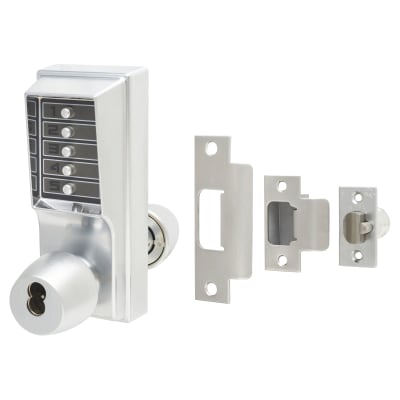 Unican 1000-4 1041 Heavy Duty Push Button Code Lock & Latch - Holdback Option - Sat Chrome