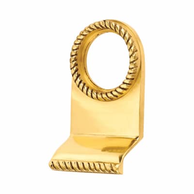 Polished Brass Rim Georgian Rope Edge Cylinder Pull - 85 x 44mm