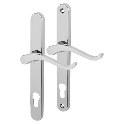Balmoral uPVC Scroll Multipoint Door Handle - 92mm c/c - RH - Polished Chrome