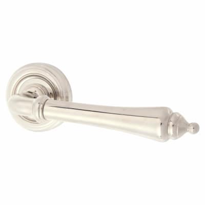 Polished Nickel Door Handles on Round Rose - Parisian Camille Range
