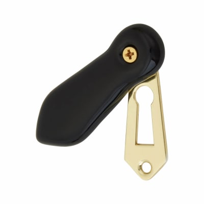 Covered Escutcheon - 65 x 20mm - Keyhole - Black Porcelain