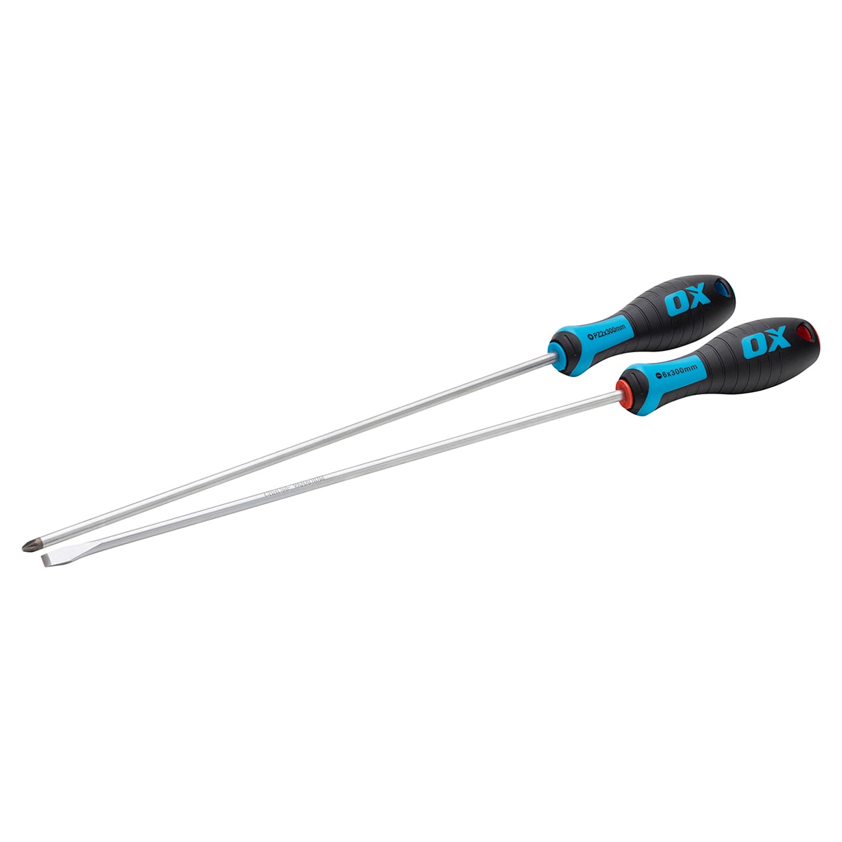 Pro Long Screwdriver Set - Pozi & 6mm Slotted - 300mm Length - Pack of 2