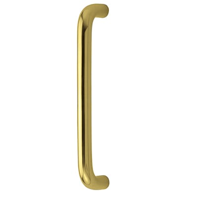 Polished Brass 19mm D-Bar Door Pull Handle - Bolt Fix - 300mm Centres
