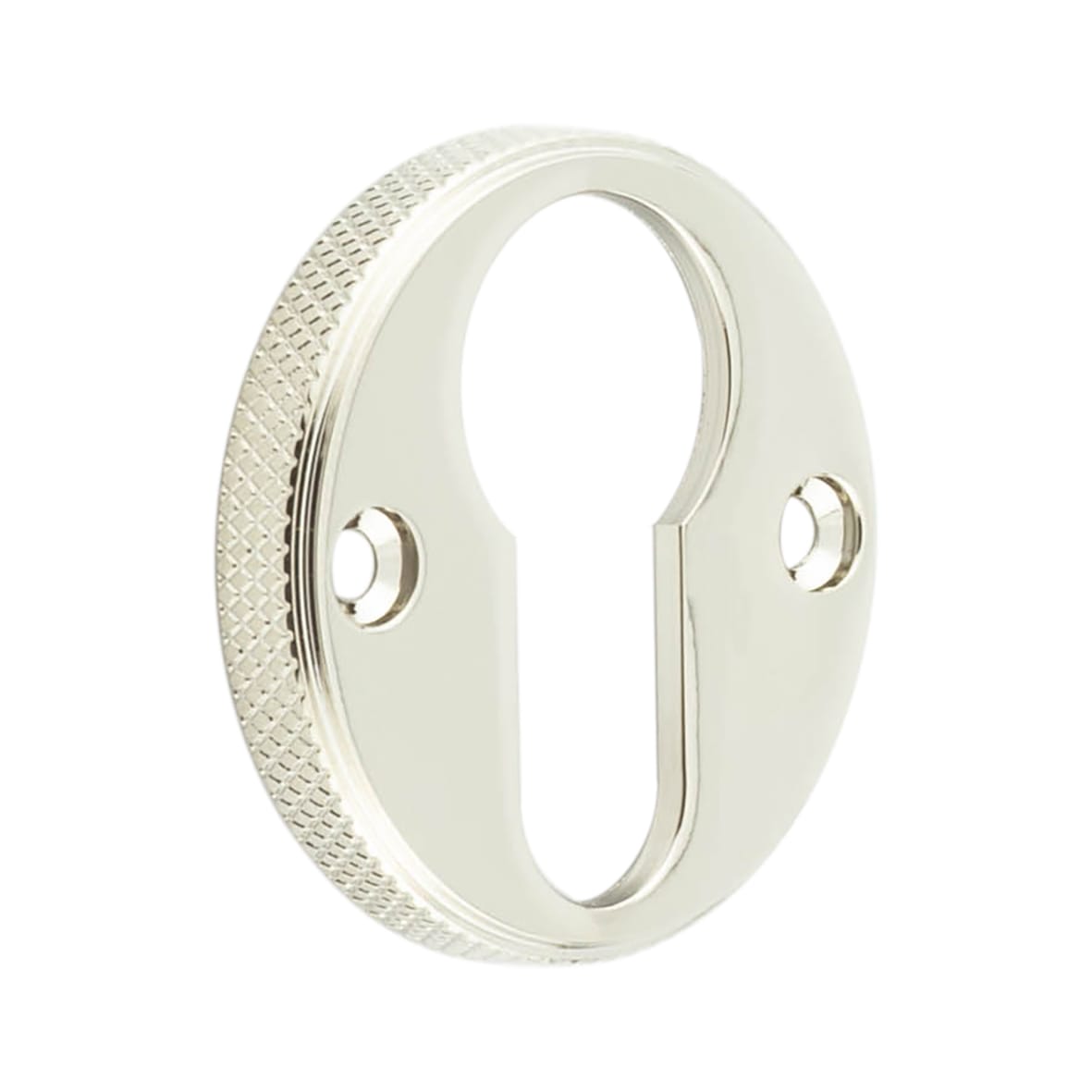 Westbourne Knurled Escutcheon - 40mm Diameter - Euro - Polished Nickel