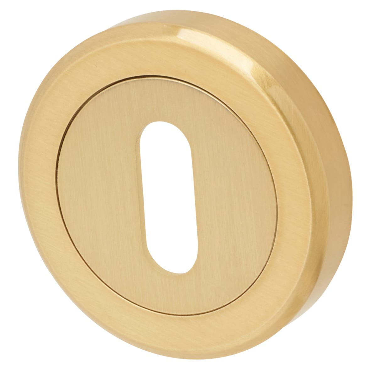 Brass Escutcheon - 50mm Diameter - Keyhole - Satin Brass