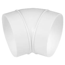 Plastic 45° Elbow Pipe Connector - 5"/125mm - White