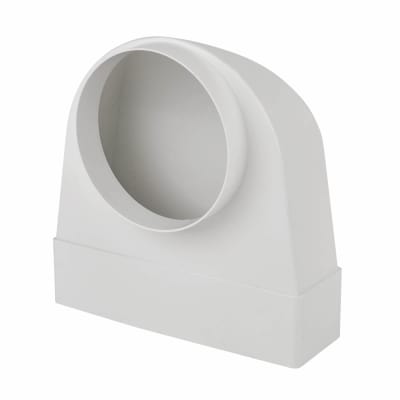 Plenum 90° Adaptor - 125mm Spigot - 204 x 60mm - Grey