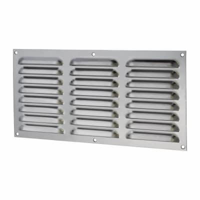 Hooded Louvre Vent - 305 x 152mm - 9975mm² Free Air Flow - Polished Stainless Steel