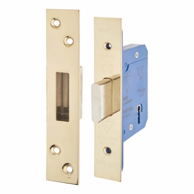 5 Lever Deadlock - 78mm Case - 57mm Backset - PVD Brass