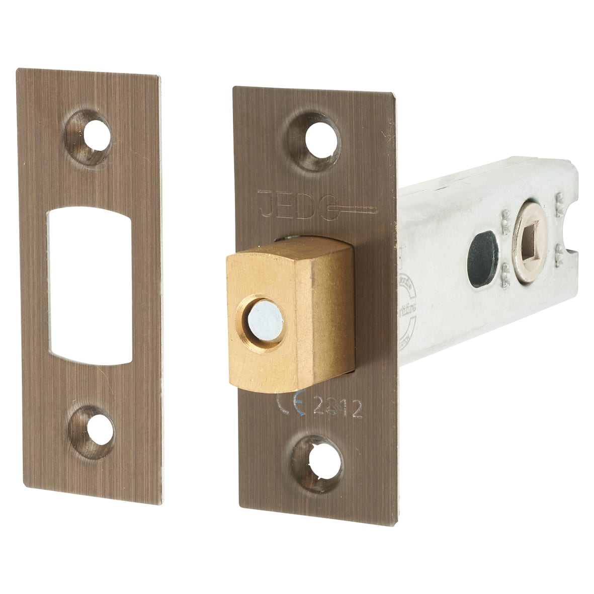 5mm Heavy Duty Bolt Through Tubular Bathroom Deadbolt - 76mm Case - 57mm Backset - Square - Dark Bronze