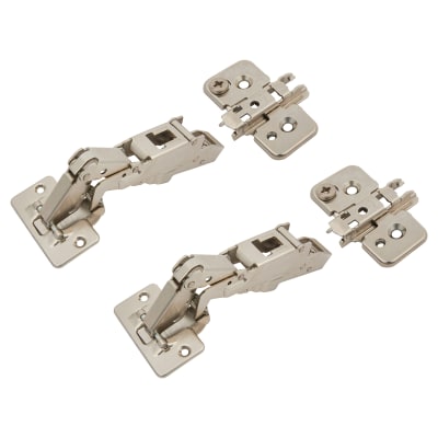 CLIP Top Cabinet Hinge Pack with 0mm Mounting Plates - 170° - Un-Sprung - Overlay - Pair