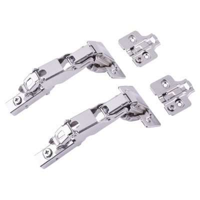 Clip-On Cabinet Hinge - 165° - Soft Close - Half Overlay - Chrome Plated