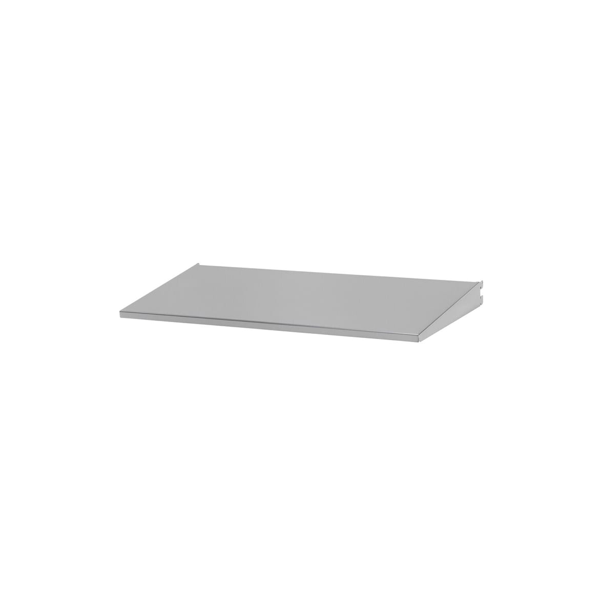 Top Track System - Angled Metal Shelf with Integrated Brackets - 598 x 267mm - Platinum