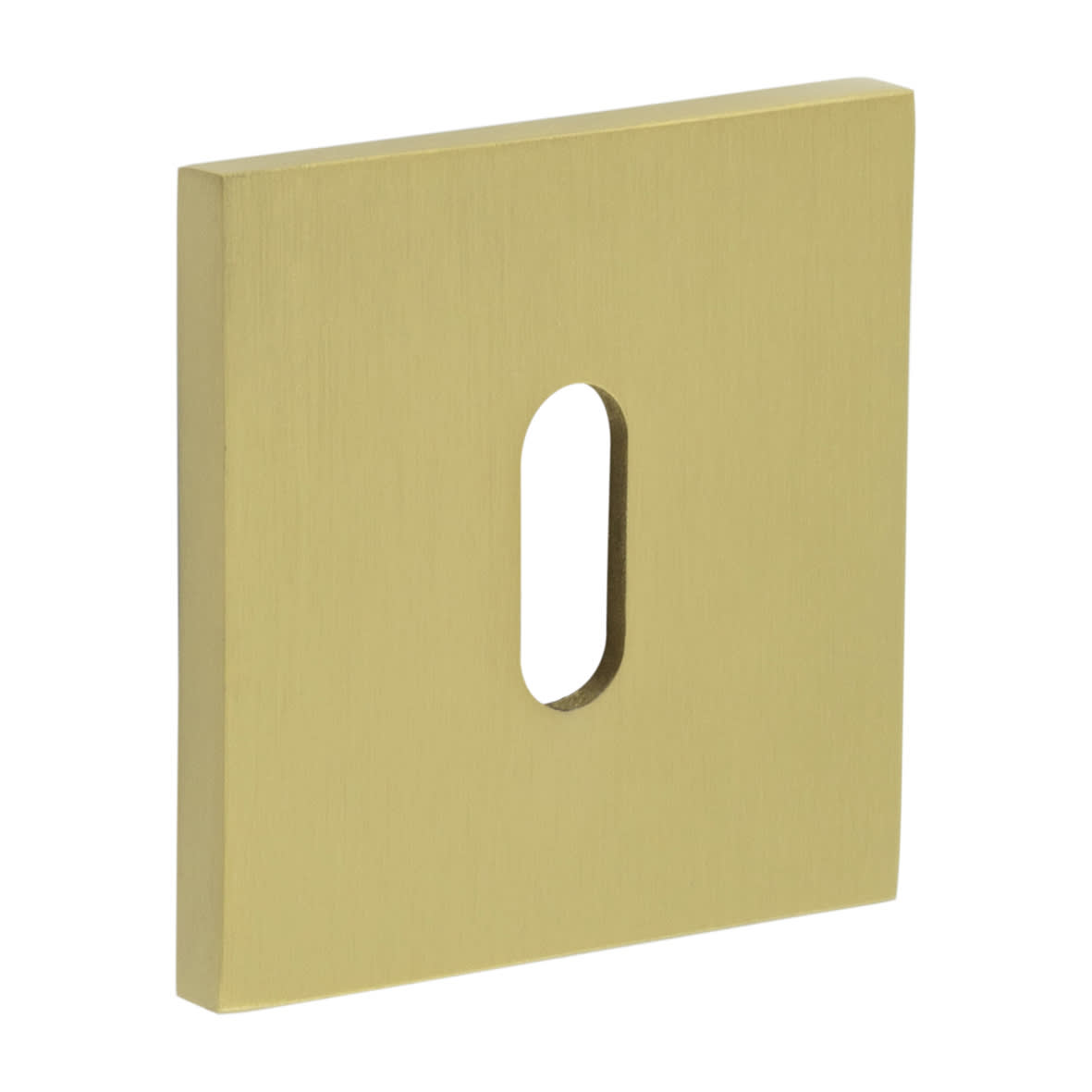 Square Escutcheon - 54 x 54mm - Keyhole - Satin Brass