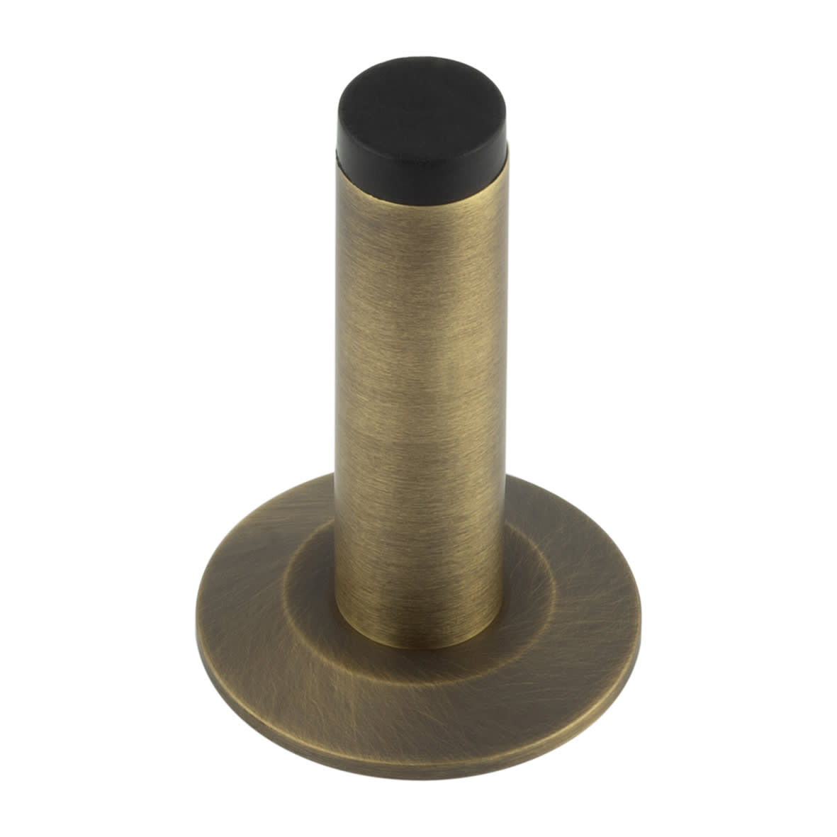 Plain Projection Door Stop on Chamfered Rose - 76mm Projection - Antique Brass