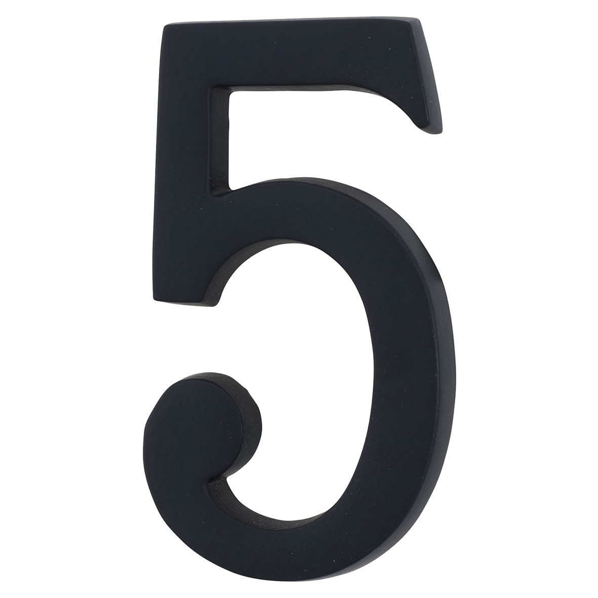 76mm Concealed Screw Fix Door Numeral - 5 - Matt Black