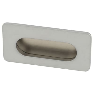 Rectangular Flush Cabinet Pull Handle - 74 x 39mm - Matt Chrome