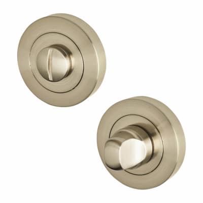Bathroom Turn & Release - 52mm Diameter - Satin Nickel
