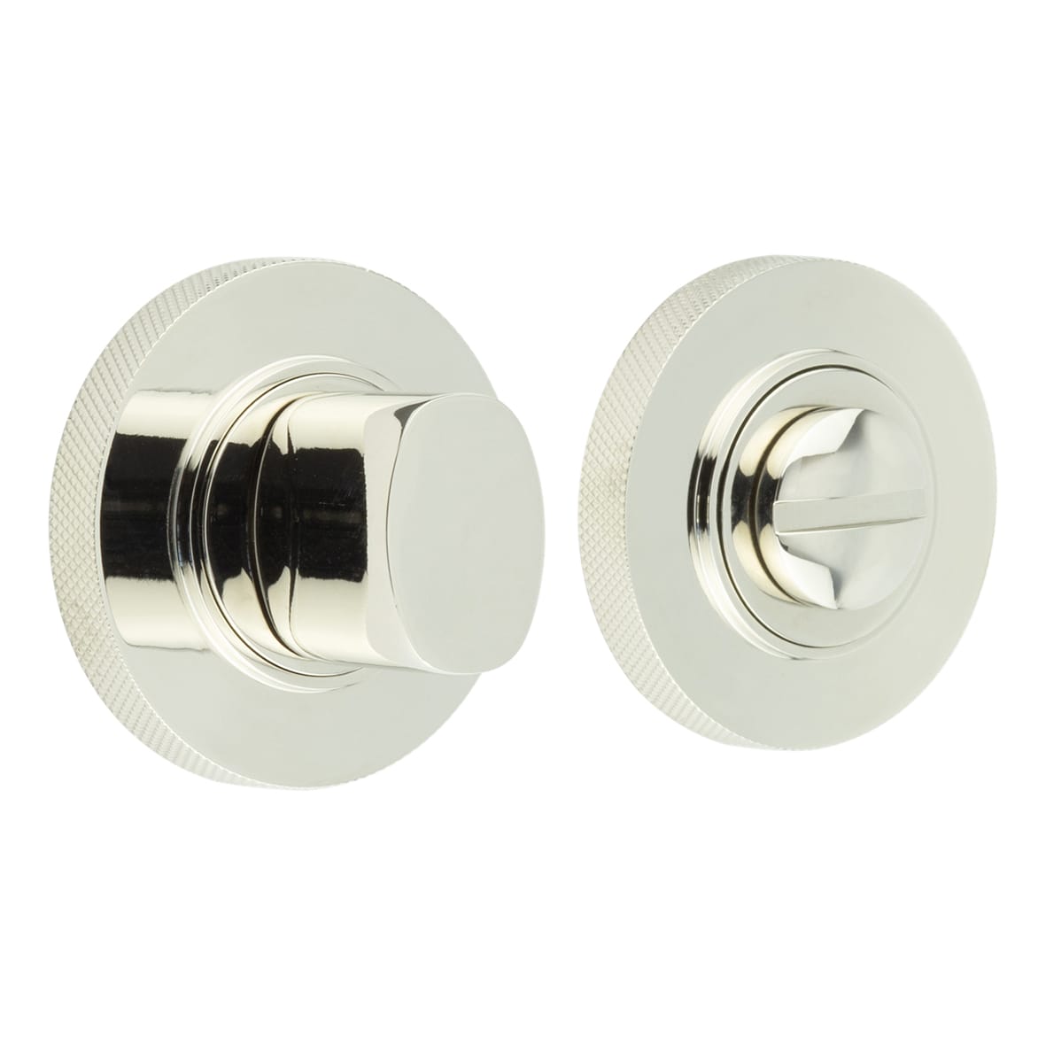 Inner 3 Turn & Release with Knurled Rose - 47mm Diameter - Polished Nickel
