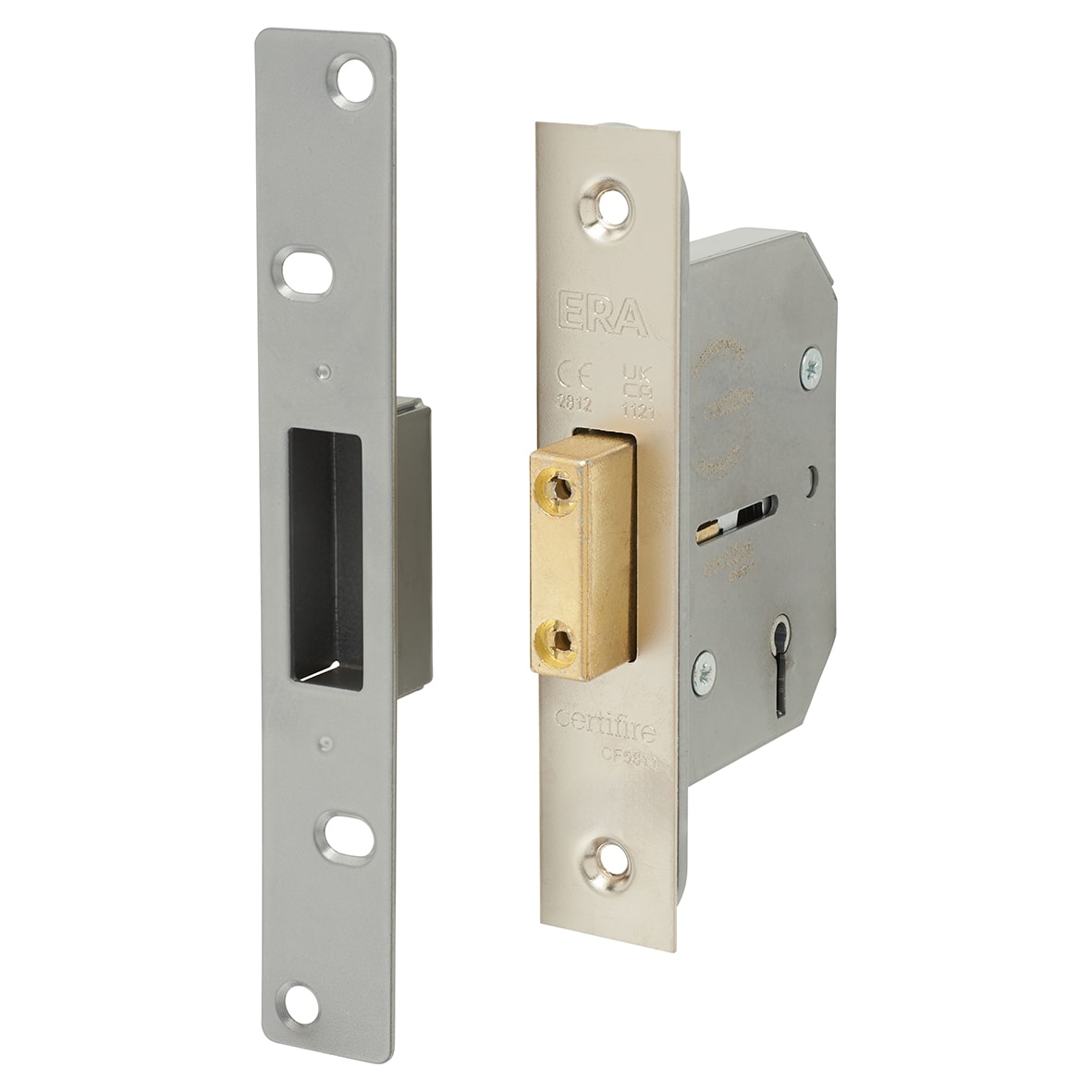 Viscount 5 Lever Deadlock - 64mm Case - 44mm Backset - Satin Chrome