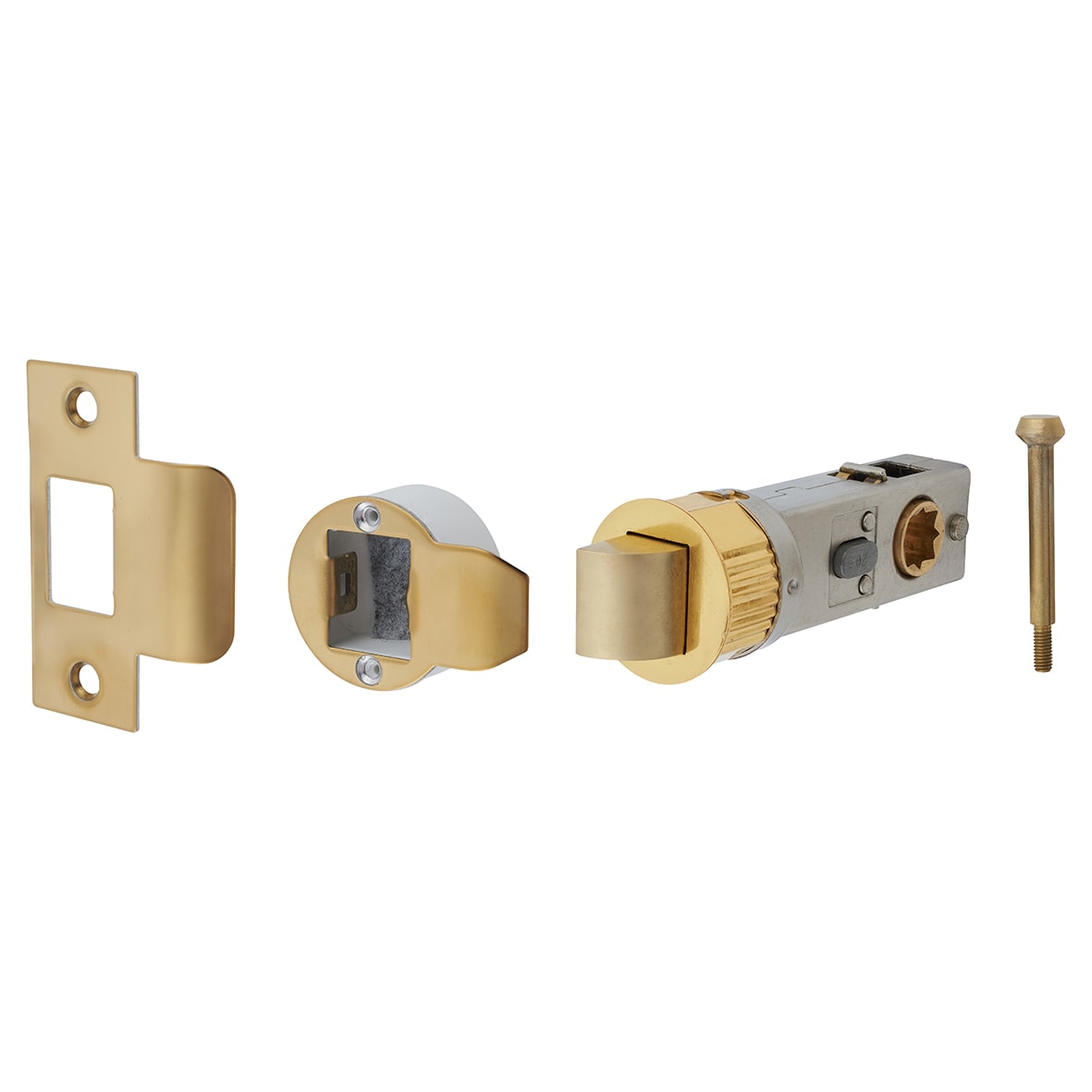 Quick Latch Privacy Tubular Latch - 71mm Case - 57mm Backset - Polished Brass