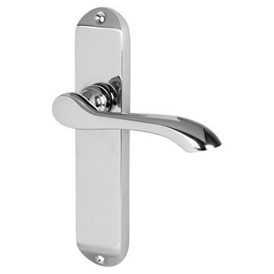 Polished Chrome Scroll Latch Door Handles - Ancona Range - 180 x 39mm
