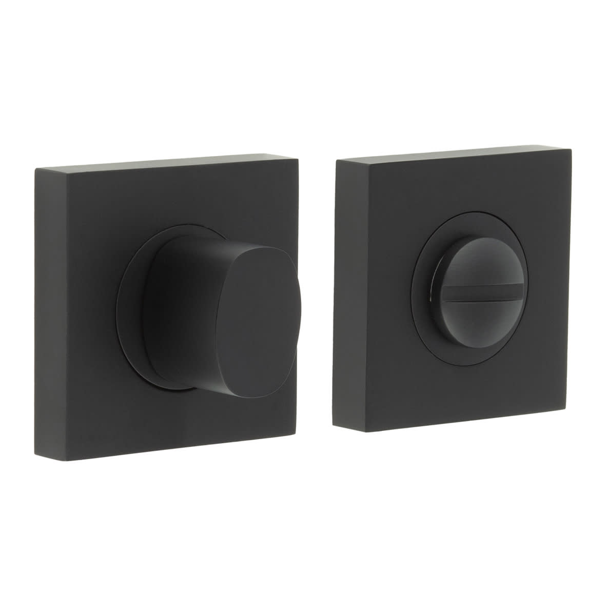 Inner 3 Turn & Release with Square Plain Rose - 47 x 47mm - Matt Black
