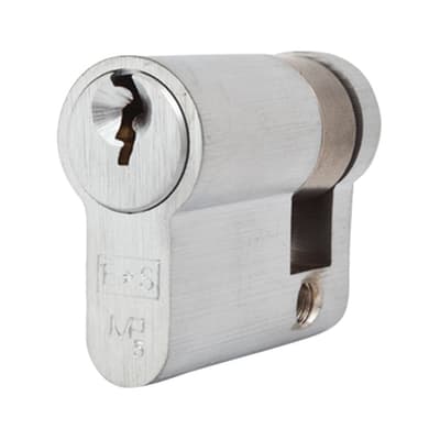 5 Pin 40mm Euro Single Cylinder - 30 + 10mm - Satin Chrome - Keyed to Differ