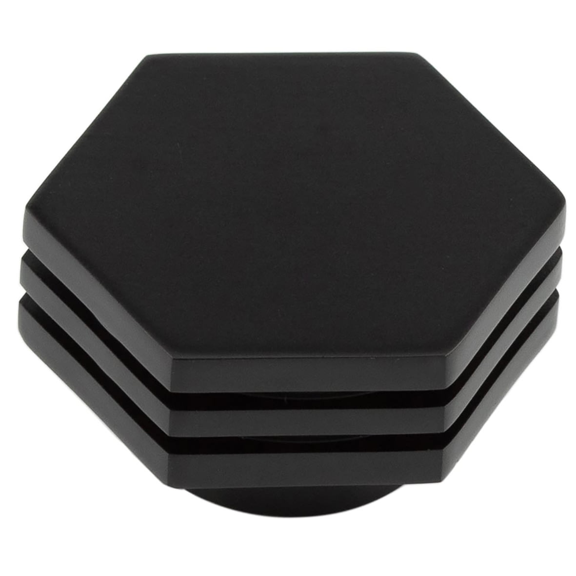 Nile Hex Cabinet Knob - 40mm Diameter - Black