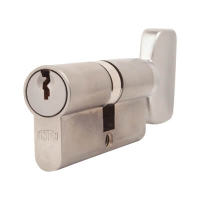 J2X44 Pattern 5 Pin 64mm Euro Large Thumbturn Cylinder - 32mm Turn + 32mm - Satin Chrome