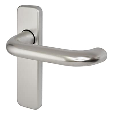 Satin Aluminium 20mm Return to Door Latch Door Handles - 155 x 40mm