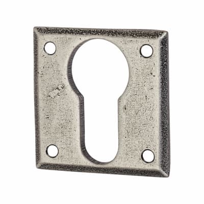 Square Escutcheon - 40 x 40mm - Euro - Pewter