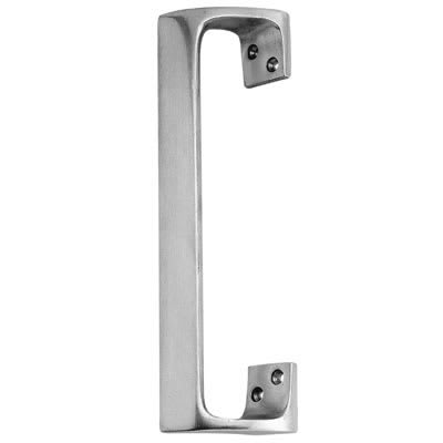 Satin Aluminium Modern Offset D-Bar Door Pull Handle - Screw Fix - 225mm Centres