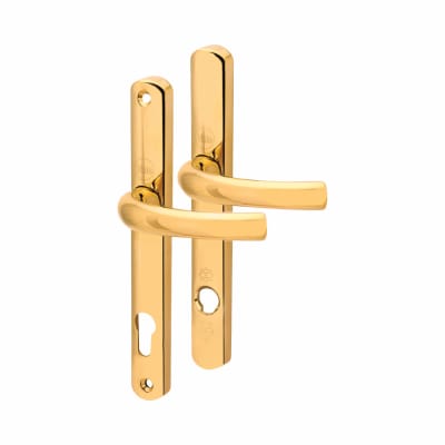 PVD Gold uPVC 2 Star Platinum Security Lock Door Handles - 92mm c/c
